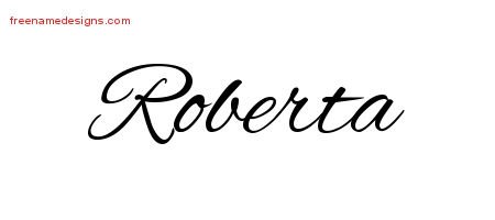 Roberta Cursive Name Tattoo Designs