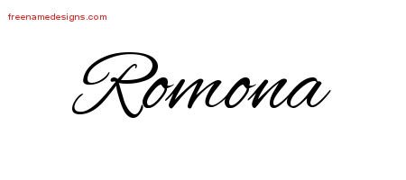 Romona Cursive Name Tattoo Designs