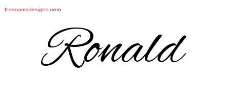 Ronald Cursive Name Tattoo Designs