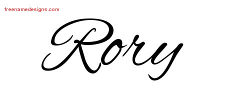 Rory Cursive Name Tattoo Designs