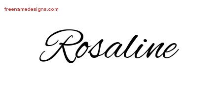 Rosaline Cursive Name Tattoo Designs