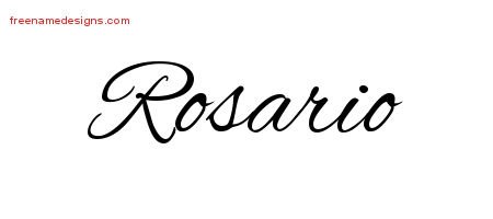 Rosario Cursive Name Tattoo Designs