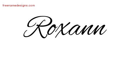 Roxann Cursive Name Tattoo Designs