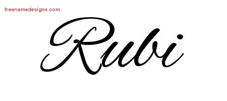 Rubi Cursive Name Tattoo Designs