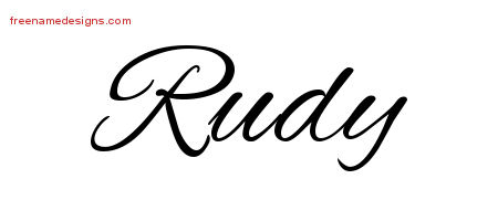 Rudy Cursive Name Tattoo Designs