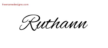 Ruthann Cursive Name Tattoo Designs