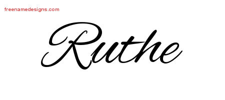 Ruthe Cursive Name Tattoo Designs