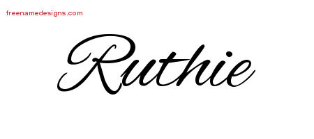 Ruthie Cursive Name Tattoo Designs