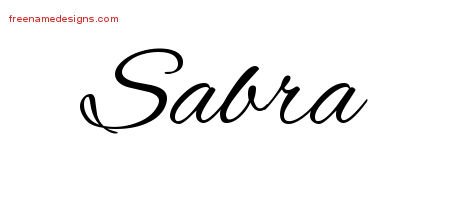Sabra Cursive Name Tattoo Designs