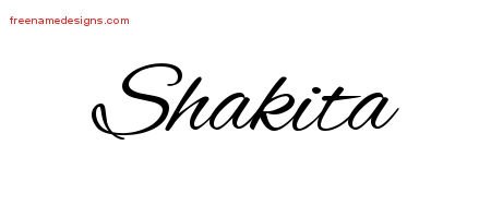 Shakita Cursive Name Tattoo Designs