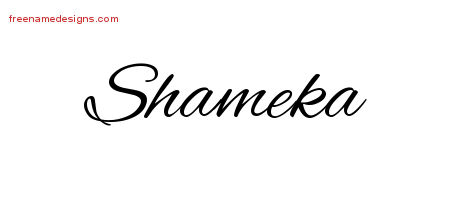 Shameka Cursive Name Tattoo Designs