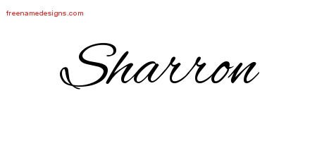 Sharron Cursive Name Tattoo Designs