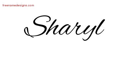Sharyl Cursive Name Tattoo Designs