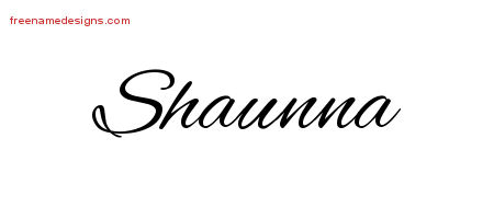 Cursive Name Tattoo Designs Shaunna Download Free - Free Name Designs