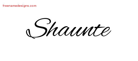 Shaunte Cursive Name Tattoo Designs