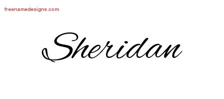 Sheridan Cursive Name Tattoo Designs