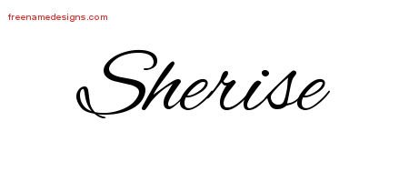 Sherise Cursive Name Tattoo Designs