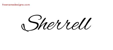Sherrell Cursive Name Tattoo Designs