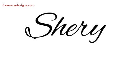 Shery Cursive Name Tattoo Designs