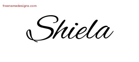 Shiela Cursive Name Tattoo Designs