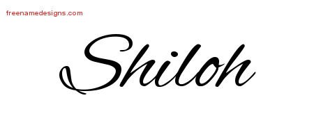 Shiloh Cursive Name Tattoo Designs