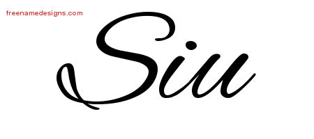 Siu Cursive Name Tattoo Designs