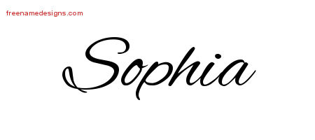 Cursive Name Tattoo Designs Sophia Download Free - Free Name Designs