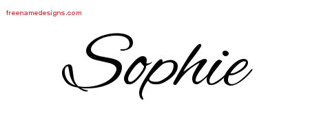 Cursive Name Tattoo Designs Sophie Download Free - Free Name Designs