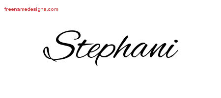 Stephani Cursive Name Tattoo Designs