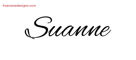 Suanne Cursive Name Tattoo Designs