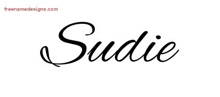 Sudie Cursive Name Tattoo Designs