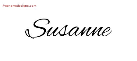 Susanne Cursive Name Tattoo Designs