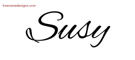 Susy Cursive Name Tattoo Designs