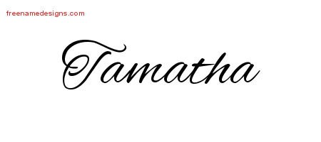 Tamatha Cursive Name Tattoo Designs