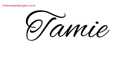 Tamie Cursive Name Tattoo Designs