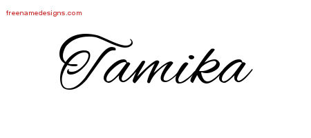Tamika Cursive Name Tattoo Designs