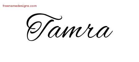 Tamra Cursive Name Tattoo Designs