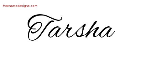 Tarsha Cursive Name Tattoo Designs