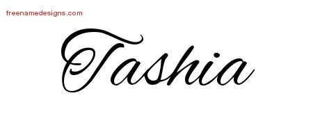 Tashia Cursive Name Tattoo Designs