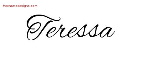 Teressa Cursive Name Tattoo Designs