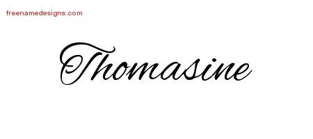Thomasine Cursive Name Tattoo Designs