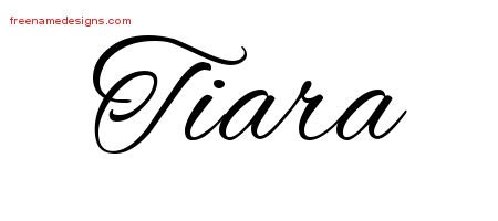 Tiara Cursive Name Tattoo Designs