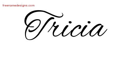Tricia Cursive Name Tattoo Designs