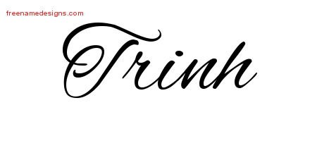 Trinh Cursive Name Tattoo Designs