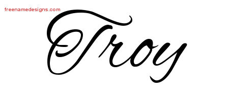 Cursive Name Tattoo Designs Troy Download Free - Free Name Designs