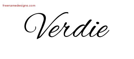 Verdie Cursive Name Tattoo Designs