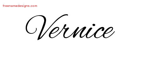Vernice Cursive Name Tattoo Designs