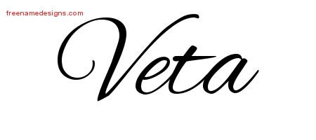 Veta Cursive Name Tattoo Designs
