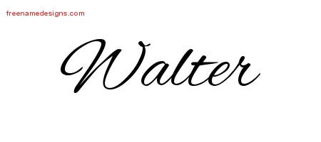 Walter Cursive Name Tattoo Designs