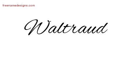 Waltraud Cursive Name Tattoo Designs